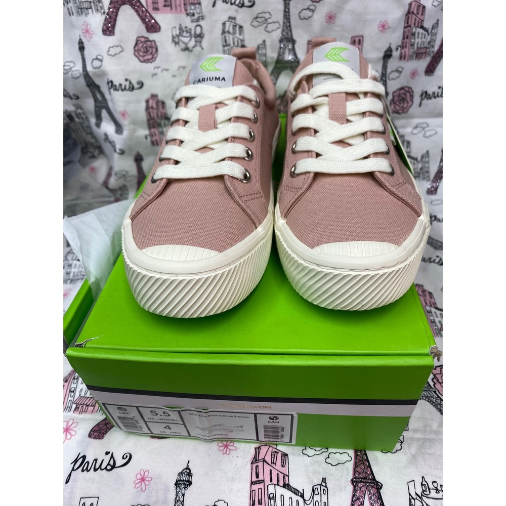 Cariuma OCA Low Rose Canvas Sneakers Womens 5.5 Mens 4 Pink Low Top Shoes New